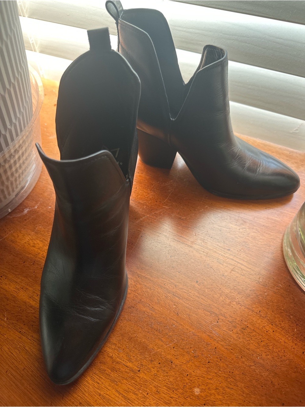 Marc Fisher Black Pointed Toe Ankle Booties